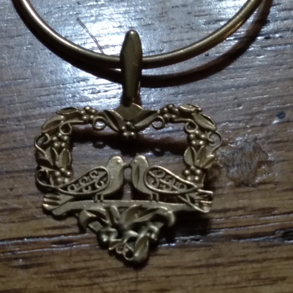 14K Yellow Gold Lovebirds Charm